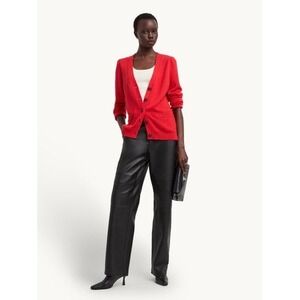 G. Label By Goop The Signature Cardigan Silk Cashmere Red Sz XS Holiday‎ Luxury